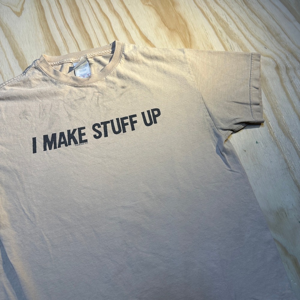 Tennessee River I Make Stuff Up Graphic Tee Tan Mens Medium Humorous T-Shirt